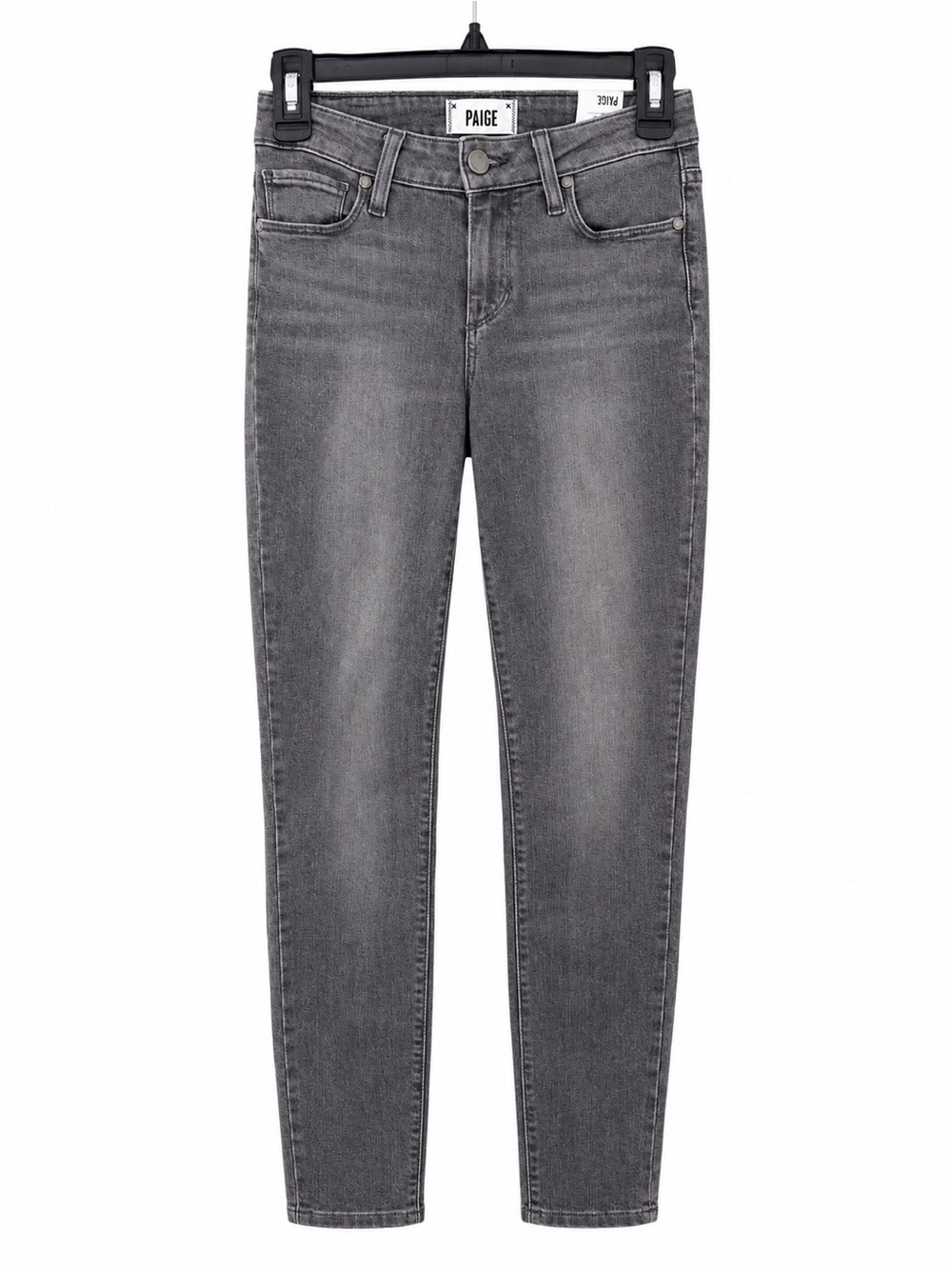 PAIGE Gray Skinny High-Rise Jeans